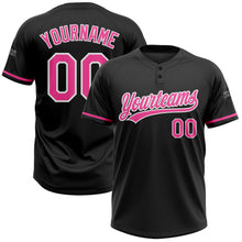 Загрузить изображение в средство просмотра галереи, Custom Black Pink-White Two-Button Unisex Softball Jersey
