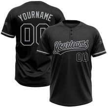 Загрузить изображение в средство просмотра галереи, Custom Black Black-Gray Two-Button Unisex Softball Jersey
