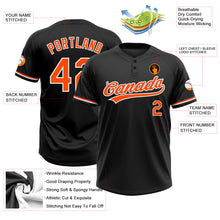 Загрузить изображение в средство просмотра галереи, Custom Black Orange-White Two-Button Unisex Softball Jersey
