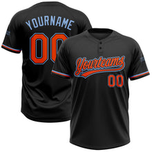 Загрузить изображение в средство просмотра галереи, Custom Black Orange-Light Blue Two-Button Unisex Softball Jersey
