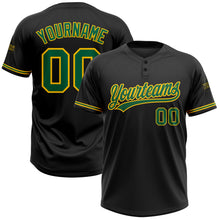 Charger l&#39;image dans la galerie, Custom Black Kelly Green-Yellow Two-Button Unisex Softball Jersey
