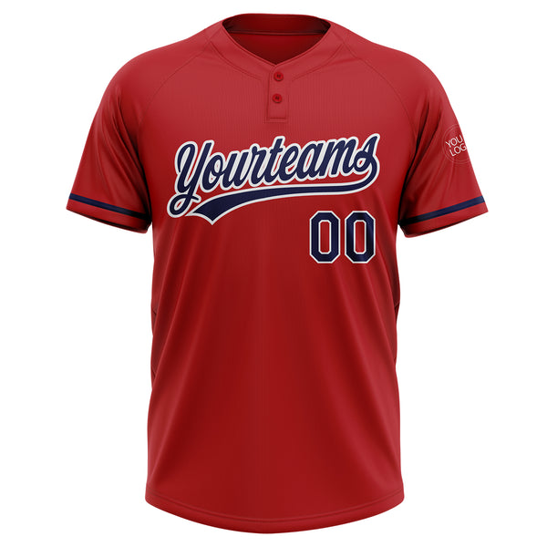 Cheap Custom Navy Red-White Two-Button Unisex Softball Jersey Free Shipping  – CustomJerseysPro