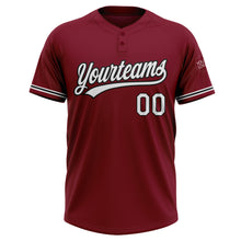 Charger l&#39;image dans la galerie, Custom Crimson White-Black Two-Button Unisex Softball Jersey
