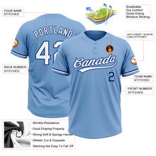 Загрузить изображение в средство просмотра галереи, Custom Light Blue White-Royal Two-Button Unisex Softball Jersey
