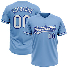 Загрузить изображение в средство просмотра галереи, Custom Light Blue White-Royal Two-Button Unisex Softball Jersey
