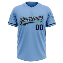 Загрузить изображение в средство просмотра галереи, Custom Light Blue Navy Gray-Teal Two-Button Unisex Softball Jersey
