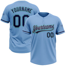 Загрузить изображение в средство просмотра галереи, Custom Light Blue Navy Gray-Teal Two-Button Unisex Softball Jersey
