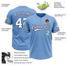 Загрузить изображение в средство просмотра галереи, Custom Light Blue White-Navy Two-Button Unisex Softball Jersey
