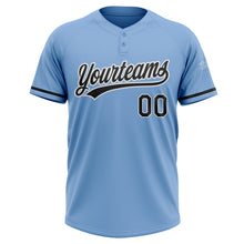 Загрузить изображение в средство просмотра галереи, Custom Light Blue Black-White Two-Button Unisex Softball Jersey
