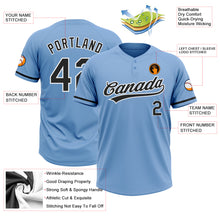 Загрузить изображение в средство просмотра галереи, Custom Light Blue Black-White Two-Button Unisex Softball Jersey
