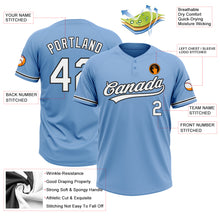 Загрузить изображение в средство просмотра галереи, Custom Light Blue White-Black Two-Button Unisex Softball Jersey
