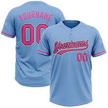 Charger l&#39;image dans la galerie, Custom Light Blue Pink-Black Two-Button Unisex Softball Jersey
