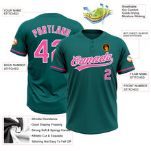 Загрузить изображение в средство просмотра галереи, Custom Teal Pink-White Two-Button Unisex Softball Jersey
