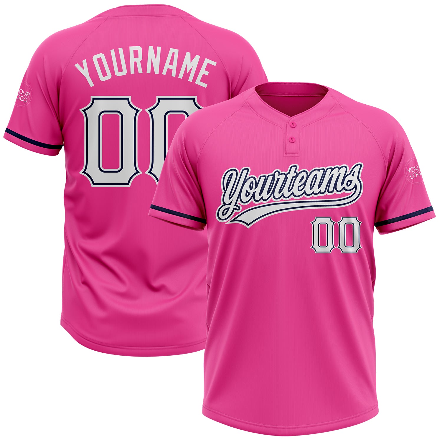 Cheap Custom Pink Teal-White Two-Button Unisex Softball Jersey Free  Shipping – CustomJerseysPro