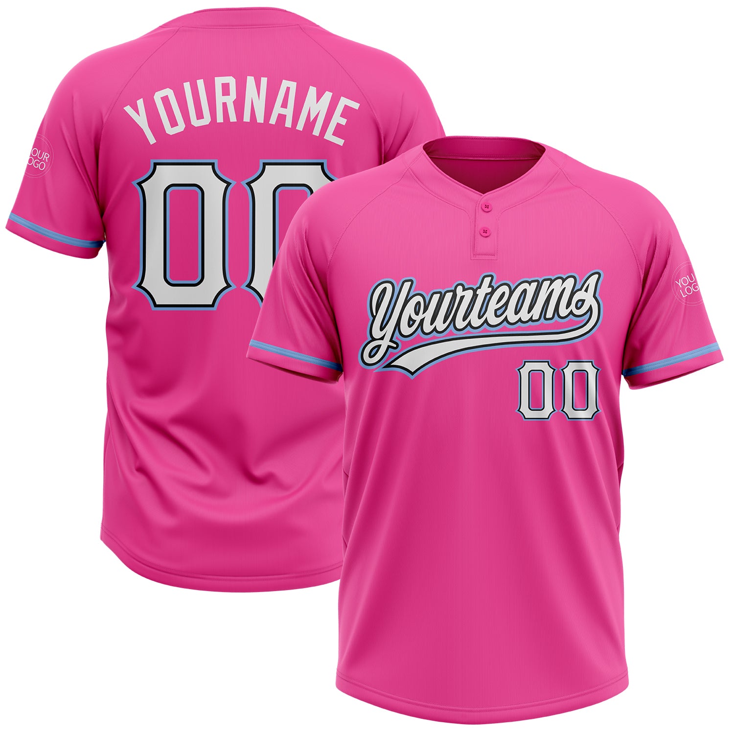 Cheap Custom Black White-Light Blue Two-Button Unisex Softball Jersey Free  Shipping – CustomJerseysPro