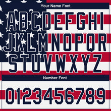 Laden Sie das Bild in den Galerie-Viewer, Custom White Navy-Red 3D American Flag Fashion Two-Button Unisex Softball Jersey
