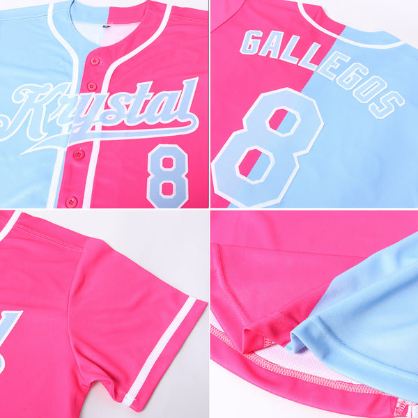 Cheap Custom Camo Light Blue-Pink Authentic Baseball Jersey Free