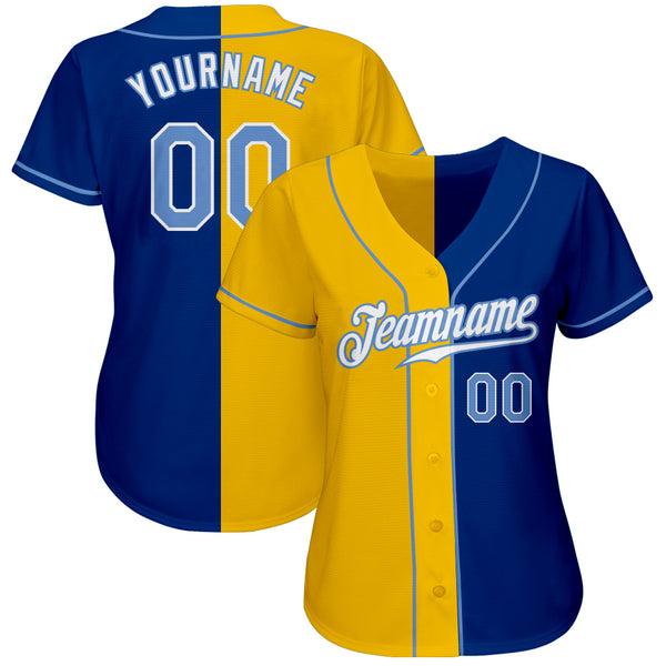 Cheap Custom White Light Blue Pinstripe Light Blue-Yellow Authentic  Baseball Jersey Free Shipping – CustomJerseysPro