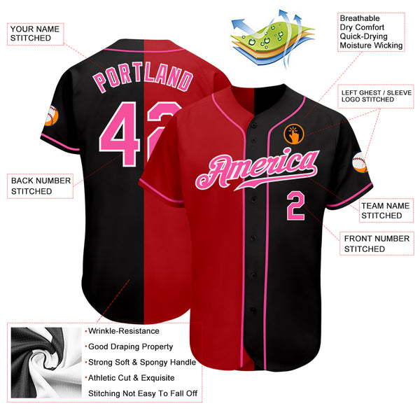 Cheap Custom White Purple Black-Pink Authentic Baseball Jersey Free  Shipping – CustomJerseysPro