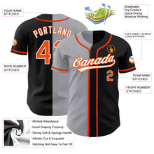 Charger l&#39;image dans la galerie, Custom Black Orange-Gray Authentic Split Fashion Baseball Jersey
