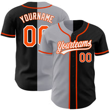 Charger l&#39;image dans la galerie, Custom Black Orange-Gray Authentic Split Fashion Baseball Jersey
