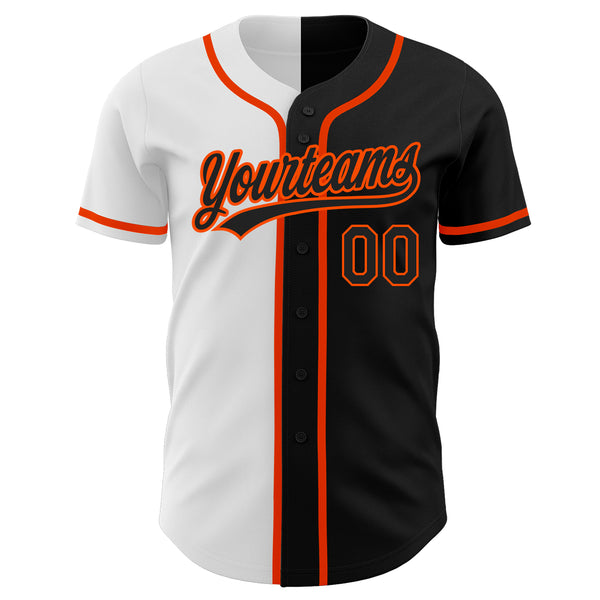 Cheap Custom Black White-Orange Authentic Split Fashion Baseball Jersey  Free Shipping – CustomJerseysPro