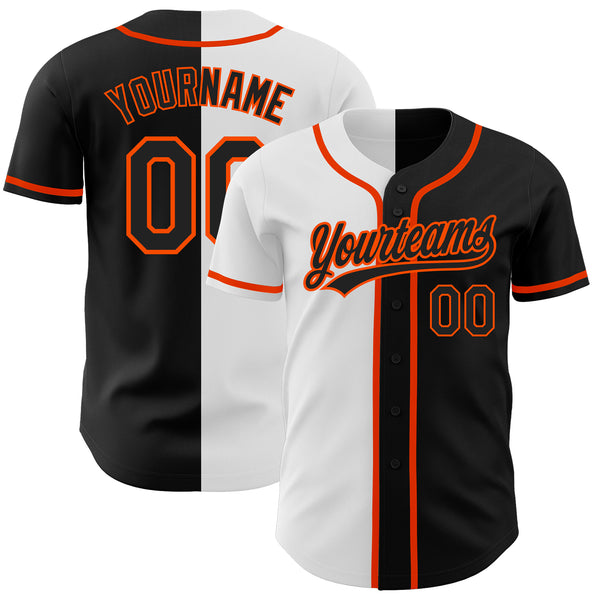 Cheap Custom Black White-Orange Authentic Split Fashion Baseball Jersey  Free Shipping – CustomJerseysPro