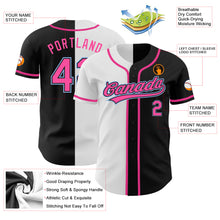 Load image into Gallery viewer, Custom Black Pink White-Light Blue Authentic Split Fashion Baseball Jersey
