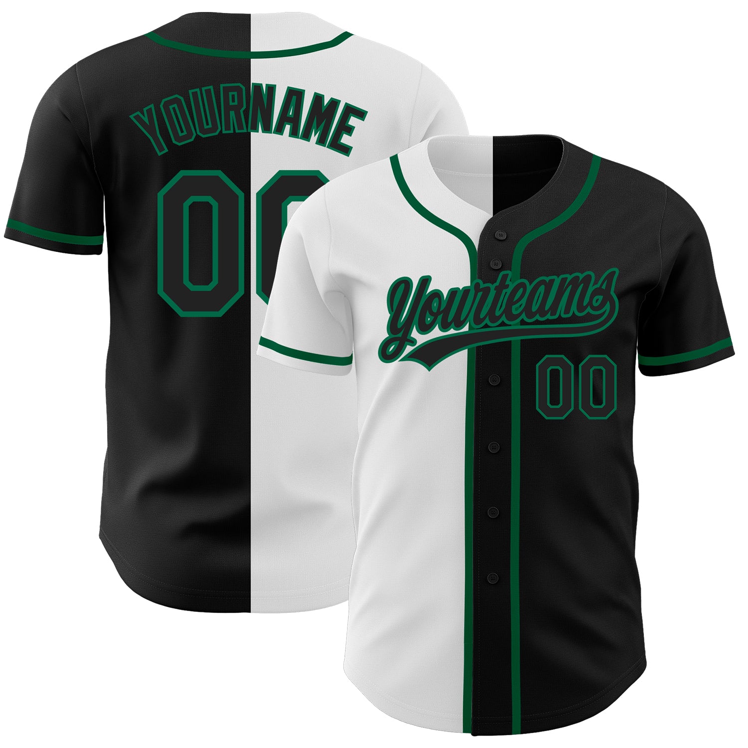 Custom Kelly Green Gold-White Authentic Throwback Rib-Knit Baseball Jersey Shirt Women's Size:S