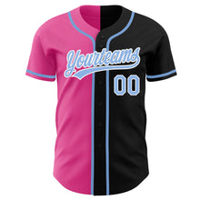 Charger l&#39;image dans la galerie, Custom Black Light Blue-Pink Authentic Split Fashion Baseball Jersey
