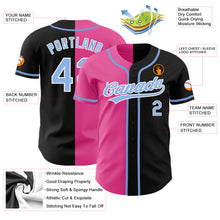 Charger l&#39;image dans la galerie, Custom Black Light Blue-Pink Authentic Split Fashion Baseball Jersey
