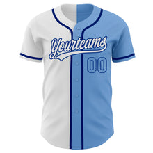 Charger l&#39;image dans la galerie, Custom Light Blue Light Blue White-Royal Authentic Split Fashion Baseball Jersey
