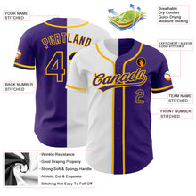 Laden Sie das Bild in den Galerie-Viewer, Custom Purple Purple White-Gold Authentic Split Fashion Baseball Jersey
