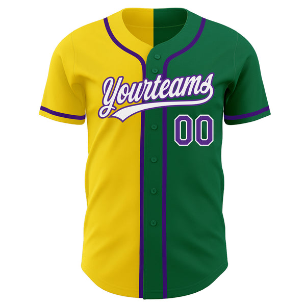Cheap Custom White Kelly Green-Purple Authentic Baseball Jersey Free  Shipping – CustomJerseysPro