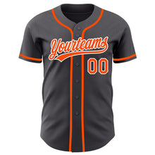 Laden Sie das Bild in den Galerie-Viewer, Custom Steel Gray Orange-White Authentic Baseball Jersey

