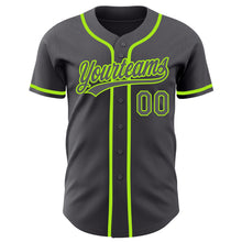 Laden Sie das Bild in den Galerie-Viewer, Custom Steel Gray Neon Green Authentic Baseball Jersey
