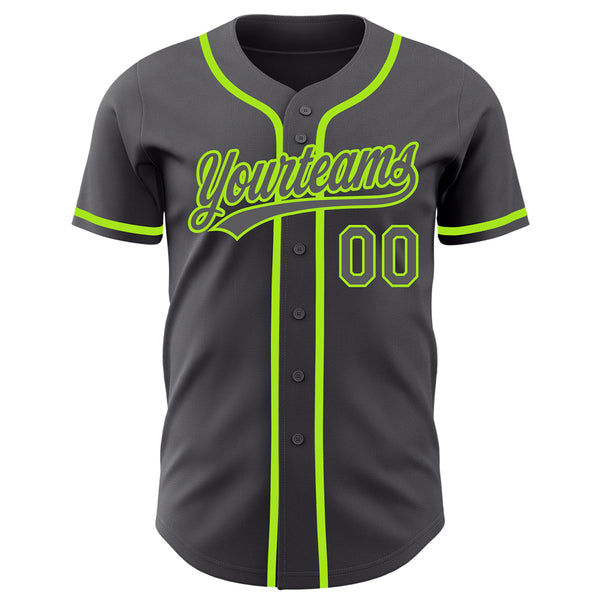 Cheap Custom Gray Green-Black Authentic Baseball Jersey Free