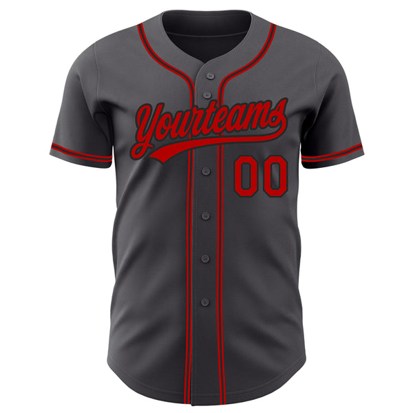 Cheap Custom Steel Gray Red-Black Authentic Baseball Jersey Free Shipping –  CustomJerseysPro