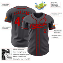 Laden Sie das Bild in den Galerie-Viewer, Custom Steel Gray Red-Black Authentic Baseball Jersey
