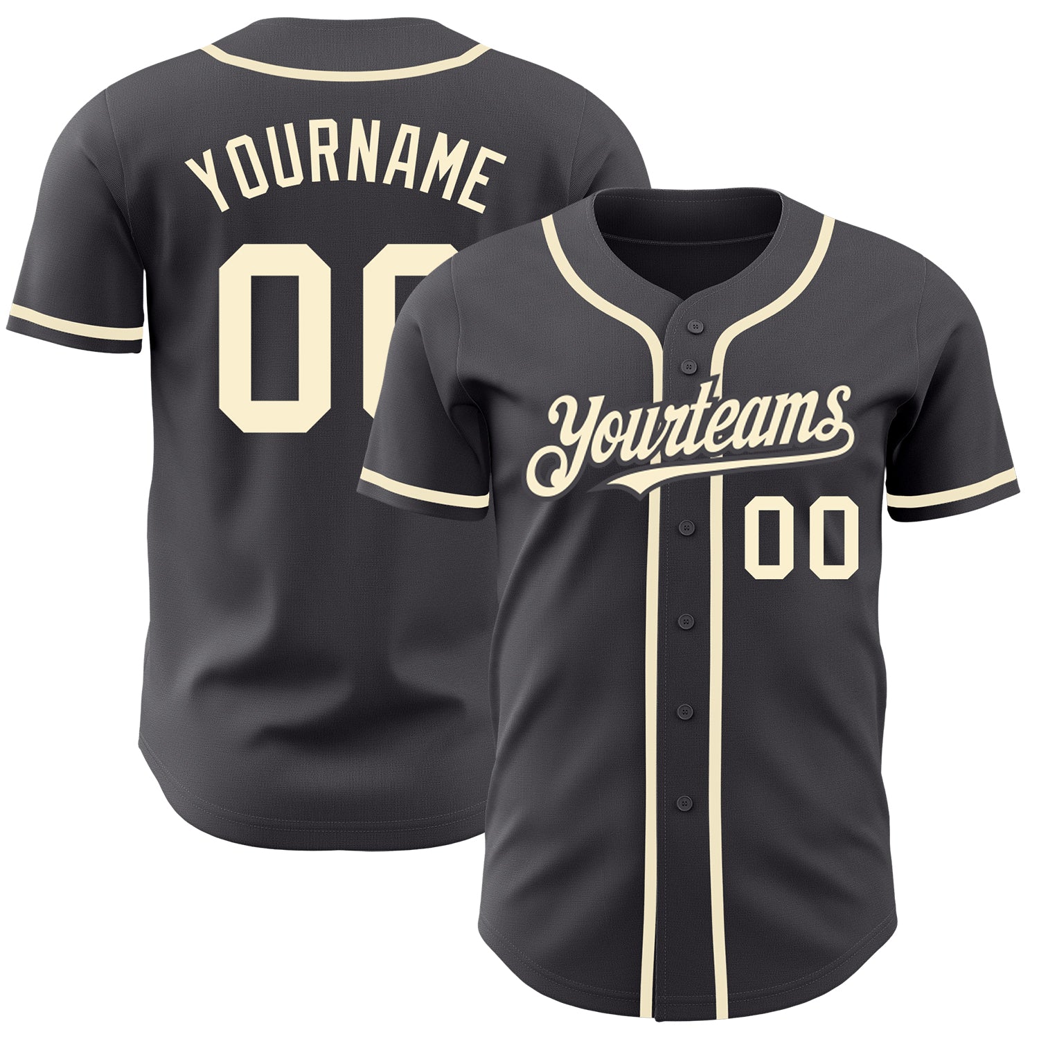 Custom Gray White-Cream Authentic Baseball Jersey Discount