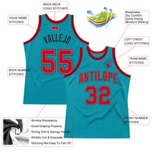 Laden Sie das Bild in den Galerie-Viewer, Custom Teal Red-Black Authentic Throwback Basketball Jersey
