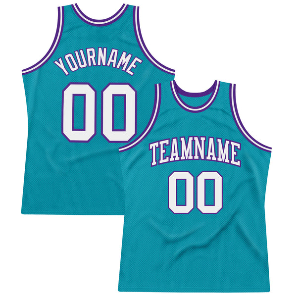 Cheap Custom White Purple-Teal Authentic Throwback Basketball Jersey Free  Shipping – CustomJerseysPro