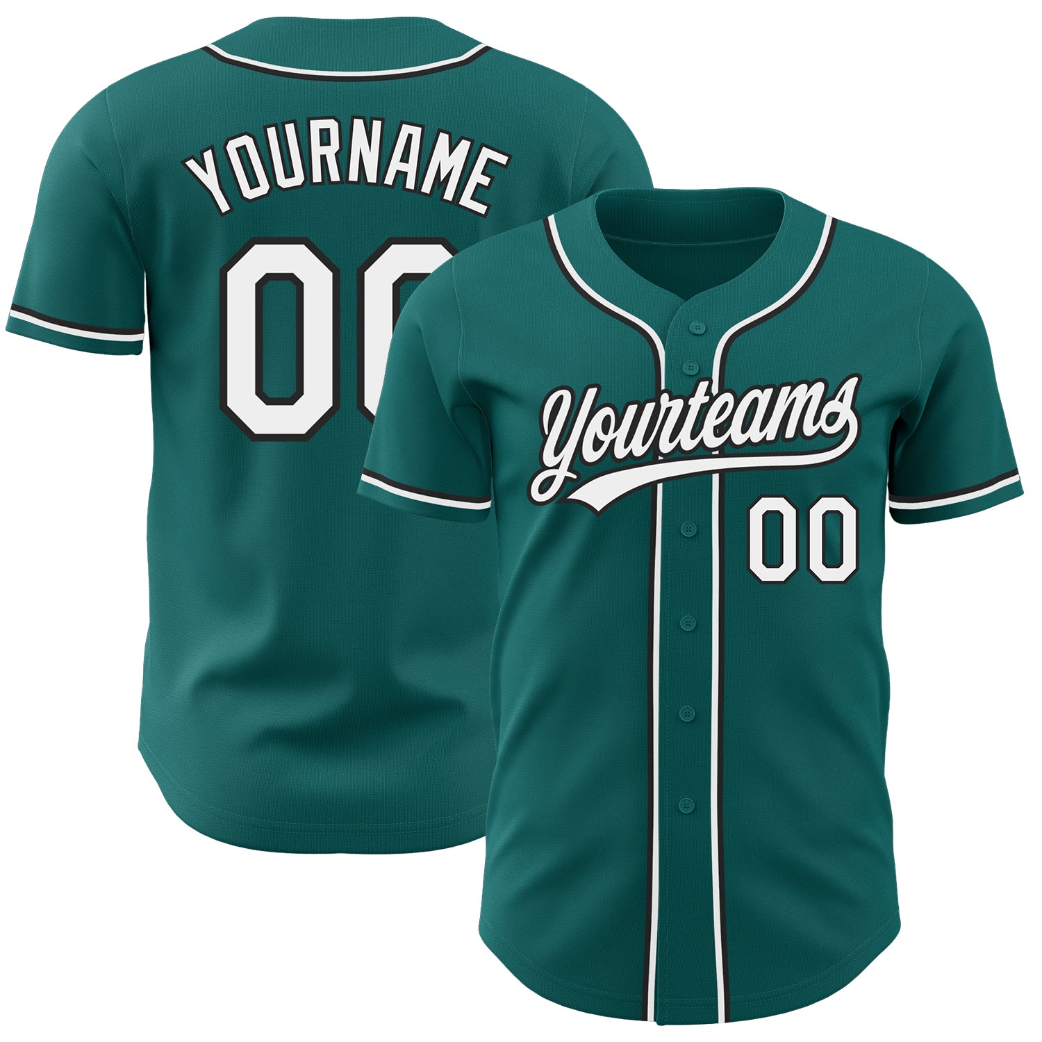 Custom Black Teal-Black Authentic Throwback Rib-Knit Baseball Jersey Shirt Youth Size:L