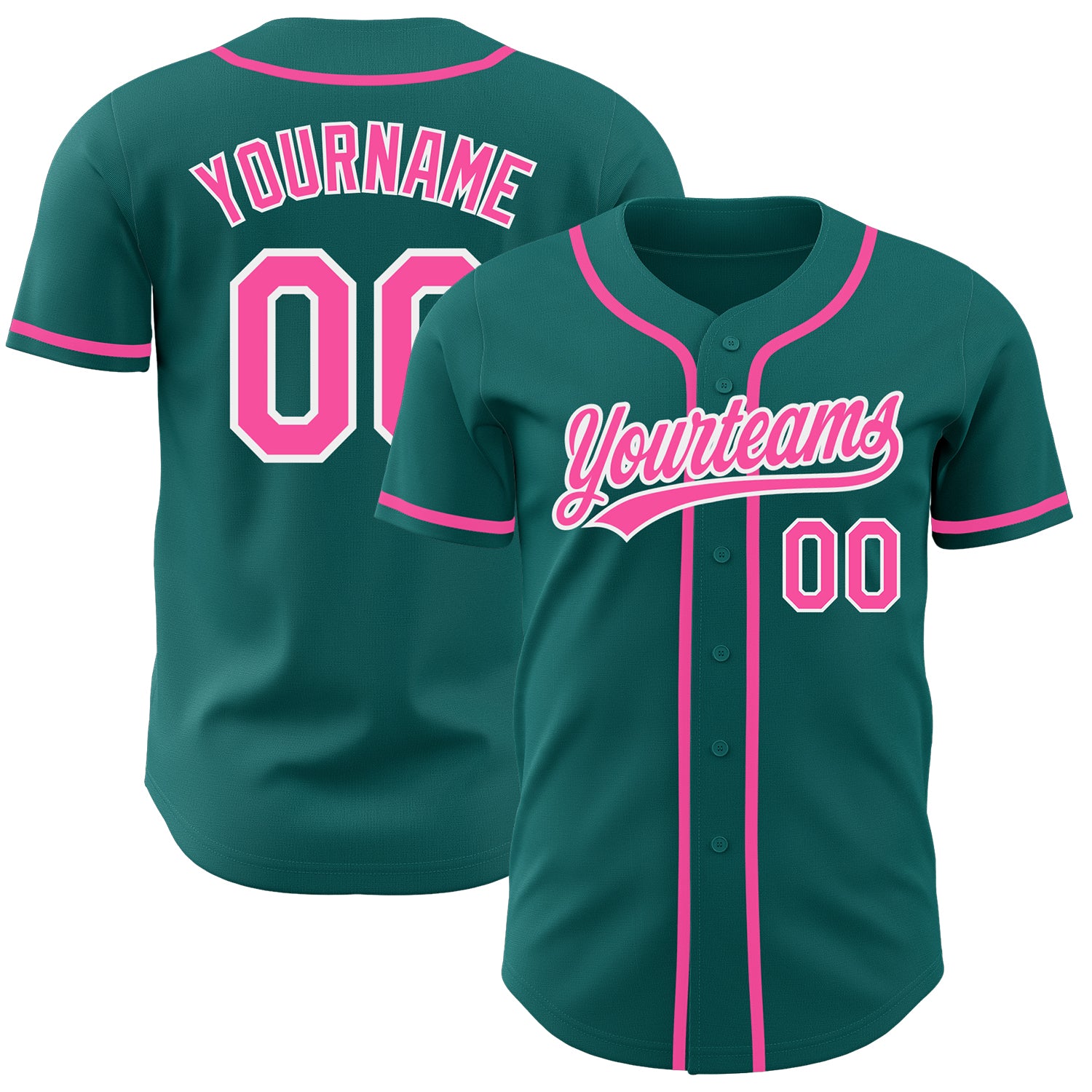 Cheap Custom Pink Teal-White Authentic Baseball Jersey Free Shipping –  CustomJerseysPro