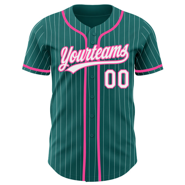 Cheap Custom Pink Teal-White Authentic Baseball Jersey Free Shipping –  CustomJerseysPro