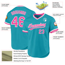 Laden Sie das Bild in den Galerie-Viewer, Custom Teal Pink-White Authentic Throwback Baseball Jersey
