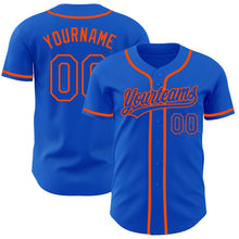 Laden Sie das Bild in den Galerie-Viewer, Custom Thunder Blue Orange Authentic Baseball Jersey
