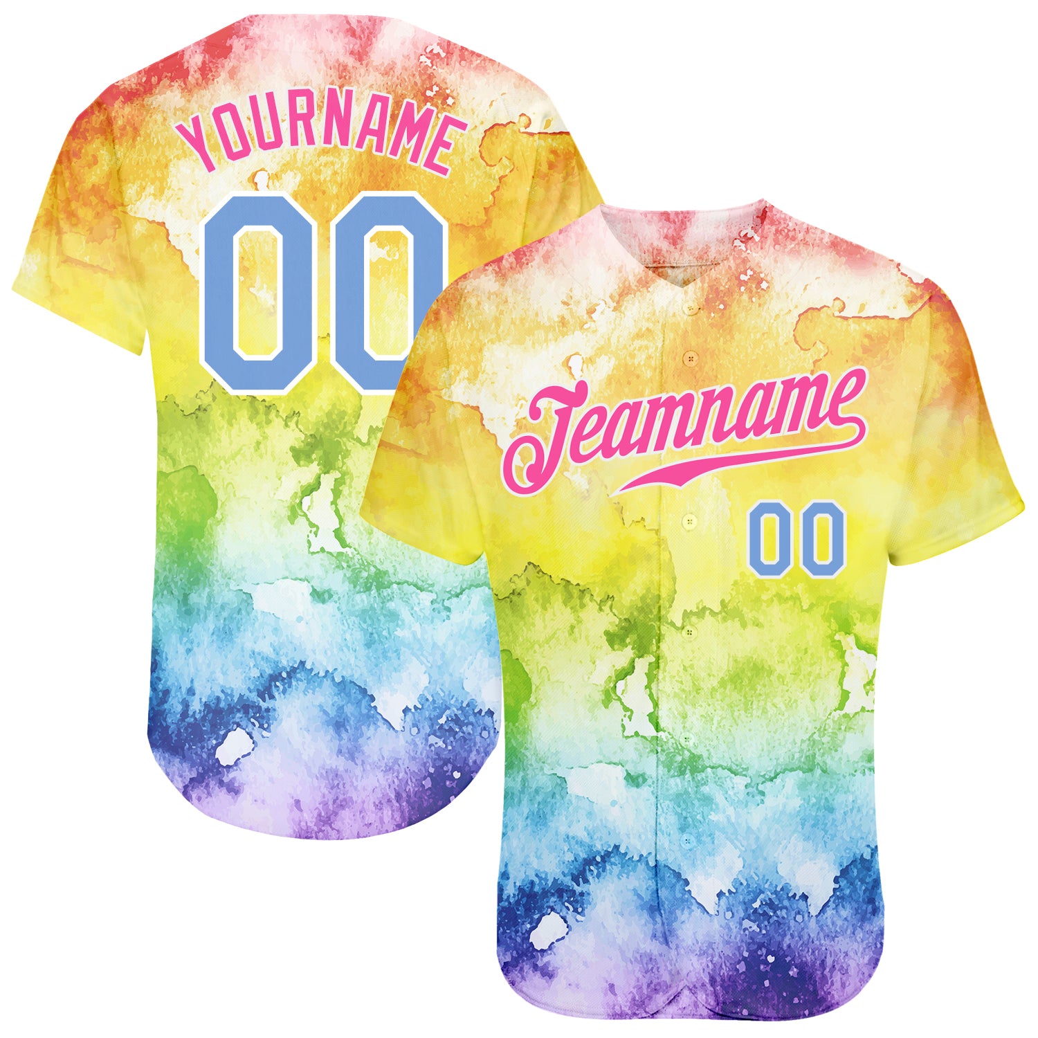 Custom Baseball Jersey Tie Dye Print Personalized Team Name Number Button  Down Short Sleeve Baseball Softball Team Uniform