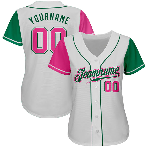 Cheap Custom Kelly Green Pink-White Authentic Fade Fashion Baseball Jersey  Free Shipping – CustomJerseysPro