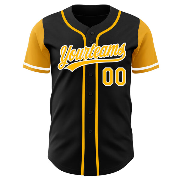 Custom Gold White-Purple Authentic Two Tone Baseball Jersey